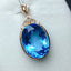 14K GOLD 35.00 CT NATURAL TOPAZ & DIAMOND PENDANT