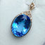 14K GOLD 35.00 CT NATURAL TOPAZ & DIAMOND PENDANT