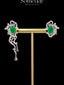 14K GOLD 4.69 CTW NATURAL EMERALD & DIAMOND EARRINGS