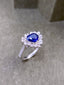 14K GOLD 3.43 CTW NATURAL SAPPHIRE & DIAMOND RING