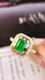 14K GOLD 1.47 CTW VIVID GREEN NATURAL EMERALD & DIAMOND RING