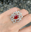 14K GOLD 5.17 CTW NATURAL RUBY & DIAMOND RING