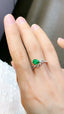 14K GOLD 0.95 CTW VIVID GREEN NATURAL EMERALD & DIAMOND RING