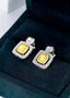 14K GOLD 1.95 CTW NATURAL YELLOW DIAMOND & DIAMOND EARRINGS