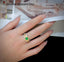 14K GOLD 0.84 CTW VIVID GREEN NATURAL EMERALD & DIAMOND RING