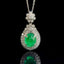 14K GOLD 2.47 CTW NATURAL EMERALD & DIAMOND PENDANT