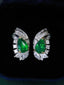 14K GOLD 2.85 CTW NATURAL EMERALD & DIAMOND EARRINGS