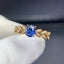 14K GOLD 0.9 CT NATURAL SAPPHIRE & DIAMOND RING