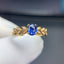 14K GOLD 0.9 CT NATURAL SAPPHIRE & DIAMOND RING