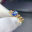 14K GOLD 0.9 CT NATURAL SAPPHIRE & DIAMOND RING