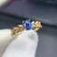 14K GOLD 0.9 CT NATURAL SAPPHIRE & DIAMOND RING