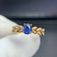 14K GOLD 0.9 CT NATURAL SAPPHIRE & DIAMOND RING