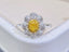 14K GOLD 0.39 CTW NATURAL YELLOW DIAMOND & DIAMOND RING