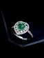 14K GOLD 1.05 CTW VIVID GREEN NATURAL EMERALD & DIAMOND RING