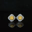 14K GOLD 0.65 CTW NATURAL YELLOW DIAMOND & DIAMOND EARRINGS