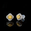 14K GOLD 0.65 CTW NATURAL YELLOW DIAMOND & DIAMOND EARRINGS