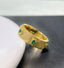 14K GOLD 0.30 CT VIVID GREEN NATURAL EMERALD RING