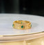 14K GOLD 0.30 CT VIVID GREEN NATURAL EMERALD RING