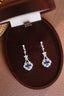 14K GOLD 1.06 CTW VIVID BLUE NATURAL SAPPHIRE & DIAMOND EARRINGS