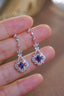 14K GOLD 1.06 CTW VIVID BLUE NATURAL SAPPHIRE & DIAMOND EARRINGS