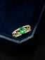 14K GOLD 0.69 CTW VIVID GREEN NATURAL EMERALD & DIAMOND RING