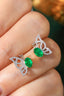 14K GOLD 1.10 CTW VIVID GREEN NATURAL EMERALD & DIAMOND EARRINGS