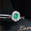 14K GOLD 0.44 CTW VIVID GREEN NATURAL EMERALD & DIAMOND RING