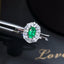 14K GOLD 0.44 CTW VIVID GREEN NATURAL EMERALD & DIAMOND RING