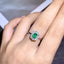 14K GOLD 0.44 CTW VIVID GREEN NATURAL EMERALD & DIAMOND RING