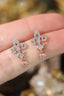 14K GOLD 0.46 CTW NATURAL PINK DIAMOND & DIAMOND EARRINGS