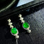 14K GOLD 3.92 CT VIVID GREEN NATURAL EMERALD & DIAMOND EARRINGS