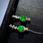 14K GOLD 3.92 CT VIVID GREEN NATURAL EMERALD & DIAMOND EARRINGS