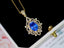 14K GOLD 2.98 CTW NATURAL SAPPHIRE & DIAMOND PENDANT