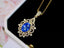 14K GOLD 2.98 CTW NATURAL SAPPHIRE & DIAMOND PENDANT