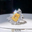 GIA CERTIFIED 14K GOLD 1.91 CTW NATURAL YELLOW DIAMOND & DIAMOND RING