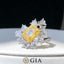 GIA CERTIFIED 14K GOLD 1.91 CTW NATURAL YELLOW DIAMOND & DIAMOND RING