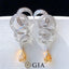 GIA CERTIFIED 14K GOLD 3.54 CTW NATURAL YELLOW DIAMOND & DIAMOND EARRINGS