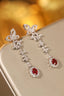 14K GOLD 1.00 CTW VIVID RED NATURAL RUBY & DIAMOND EARRINGS