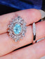 14K GOLD 2.66 CTW NATURAL PARAIBA TOURMALINE & DIAMOND RING/PENDANT