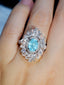 14K GOLD 2.66 CTW NATURAL PARAIBA TOURMALINE & DIAMOND RING/PENDANT