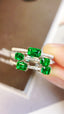 14K GOLD 1.35 CTW VIVID GREEN NATURAL EMERALD & DIAMOND RING