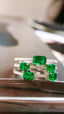 14K GOLD 1.35 CTW VIVID GREEN NATURAL EMERALD & DIAMOND RING