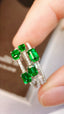 14K GOLD 1.35 CTW VIVID GREEN NATURAL EMERALD & DIAMOND RING