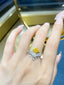 14K GOLD 1.16 CTW NATURAL YELLOW DIAMOND & DIAMOND RING