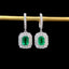 14K GOLD 2.82 CTW VIVID GREEN NATURAL EMERALD & DIAMOND EARRINGS