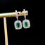 14K GOLD 2.82 CTW VIVID GREEN NATURAL EMERALD & DIAMOND EARRINGS