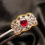 14K GOLD 0.70 CT VIVID RED NATURAL RUBY & DIAMOND RING