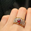 14K GOLD 0.70 CT VIVID RED NATURAL RUBY & DIAMOND RING