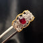 14K GOLD 0.70 CT VIVID RED NATURAL RUBY & DIAMOND RING