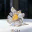 GIA CERTIFIED 14K GOLD 2.65 CTW NATURAL YELLOW DIAMOND & DIAMOND RING